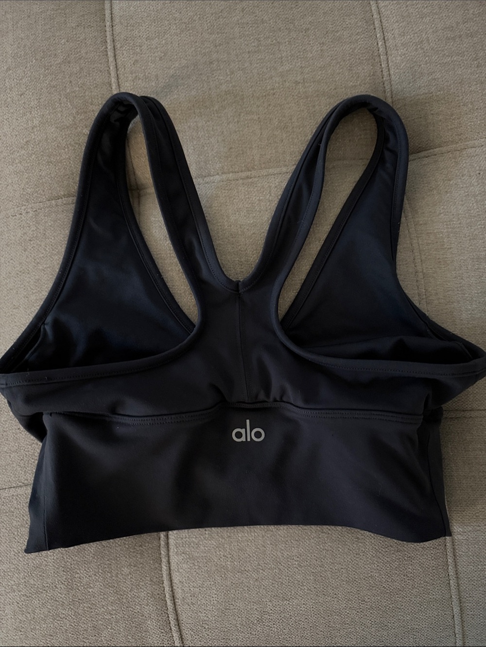 Women’s dark gray Ruched Front Racerback Bralette - Picture 2 of 2